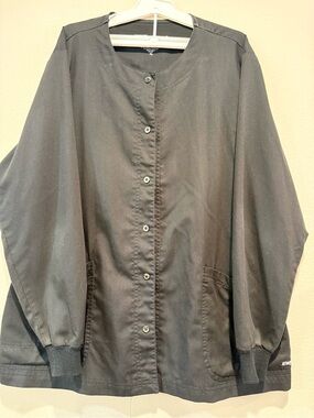 Barco Uniforms Black Snap-Front Utility Jacket